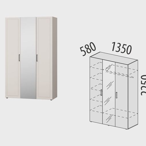 Трехстворчатый шкаф «Неаполь 908.12»